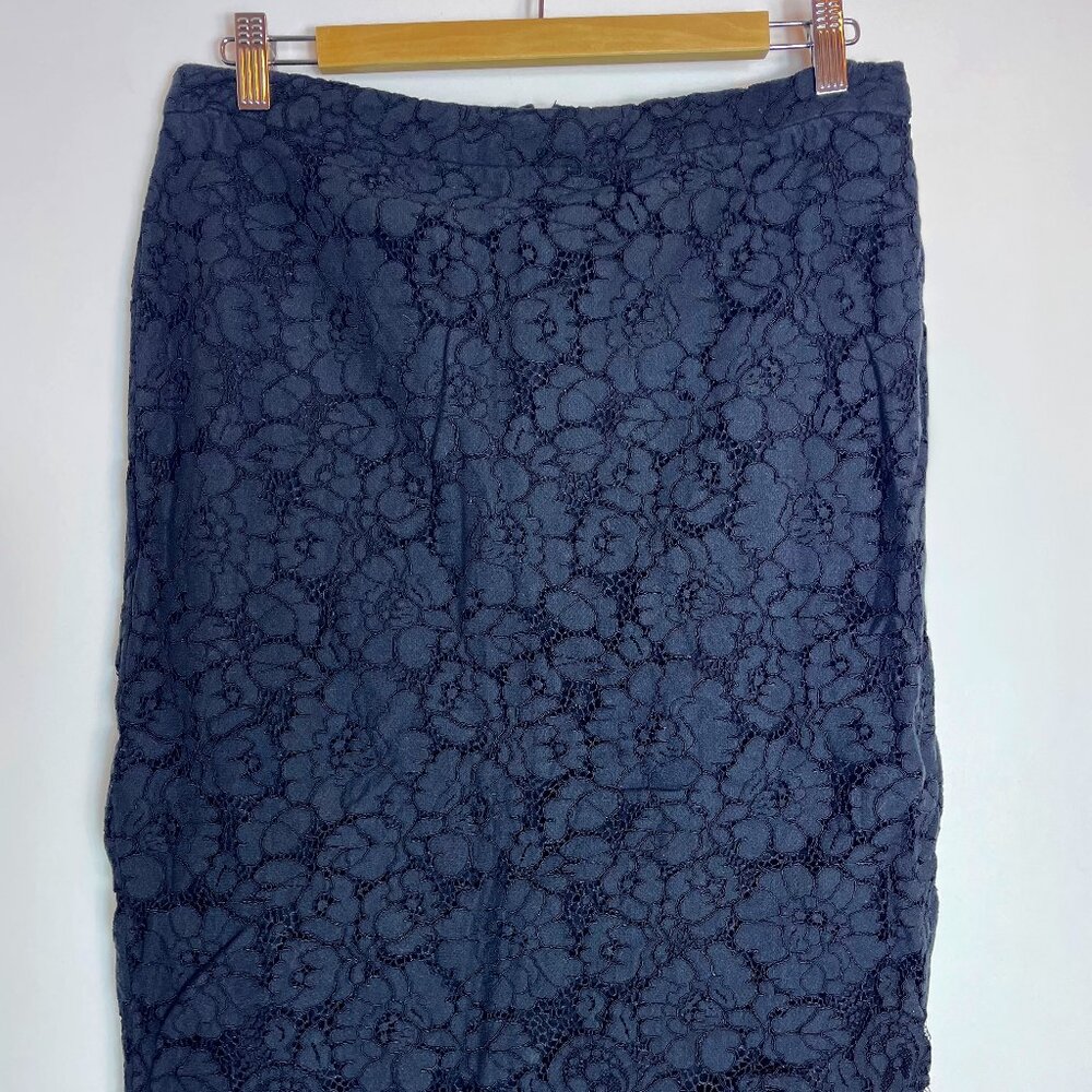 Ann Taylor Pencil Skirt Lace Black Size 12 NWOT